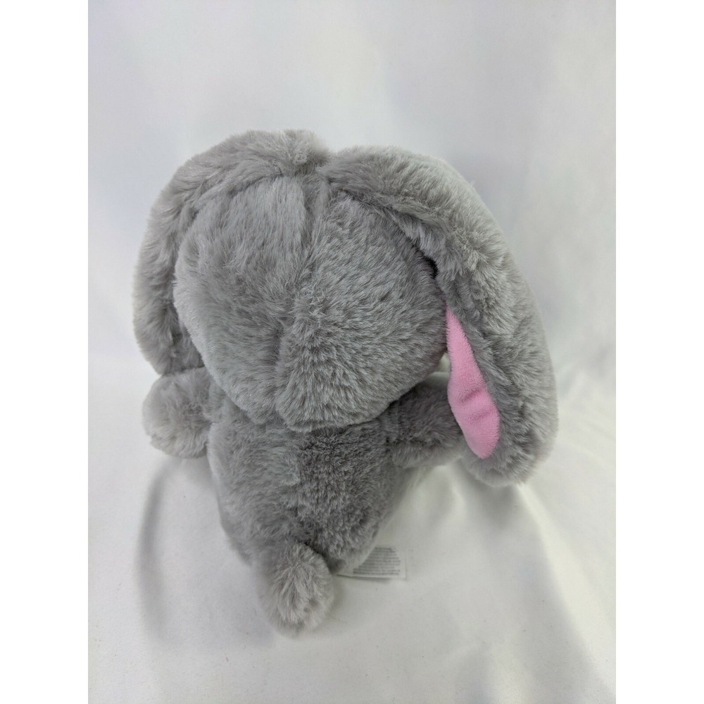 Fiesta Gray Rabbit Plush Bunny 9 Inch Embroidered Carrot Stuffed Animal Toy - Picture 5 of 8